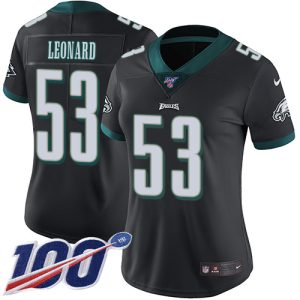 eagles #53 shaquille leonard black alternate women's stitched nfl 100th season vapor untouchable limited wholesale jersey