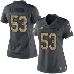 Eagles #53 Shaquille Leonard Black Women's Stitched NFL Limited 2024 Salute to Service Jersey