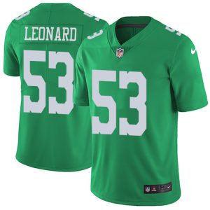 eagles #53 shaquille leonard green youth stitched nfl limited rush wholesale jersey