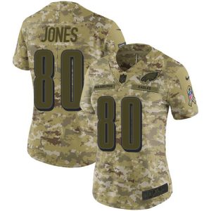 cheap Eagles #80 Julio Jones Camo Women's Stitched NFL Limited 2024 Salute To Service Jersey