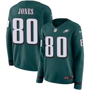 eagles #80 julio jones green team color women's stitched nfl limited therma long sleeve wholesale jersey