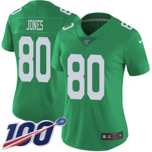 eagles #80 julio jones green women's stitched nfl limited rush 100th season wholesale jersey
