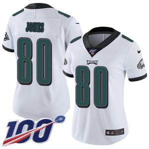 Eagles #80 Julio Jones White Women's Stitched NFL 100th Season Vapor Untouchable Limited Jersey