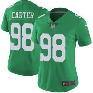 eagles #98 jalen carter green women's stitched nfl limited rush wholesale jersey