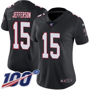 falcons #15 van jefferson black alternate stitched women's nfl 100th season vapor untouchable limited wholesale jersey