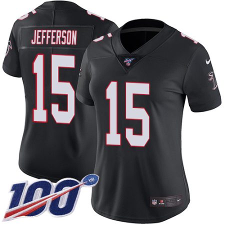 falcons #15 van jefferson black alternate stitched women's nfl 100th season vapor untouchable limited wholesale jersey