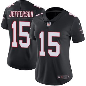 wholesale Falcons #15 Van Jefferson Black Alternate Stitched Women's NFL Vapor Untouchable Limited Jersey