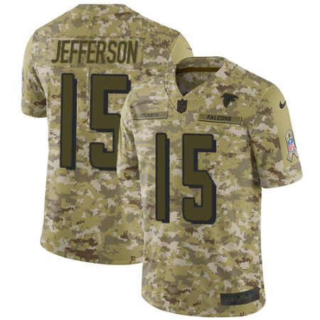 Falcons #15 Van Jefferson Camo Stitched Youth NFL Limited 2024 Salute To Service Jersey