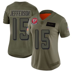 wholesale Falcons #15 Van Jefferson Camo Women's Stitched NFL Limited 2024 Salute To Service Jersey