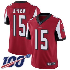 cheap Falcons #15 Van Jefferson Red Team Color Stitched Youth NFL 100th Season Vapor Untouchable Limited Jersey