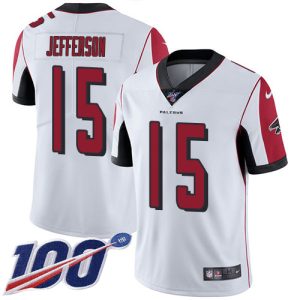 Falcons #15 Van Jefferson White Stitched Youth NFL 100th Season Vapor Untouchable Limited Jersey