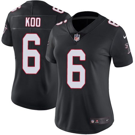 falcons #6 younghoe koo black alternate stitched women's nfl vapor untouchable limited wholesale jersey