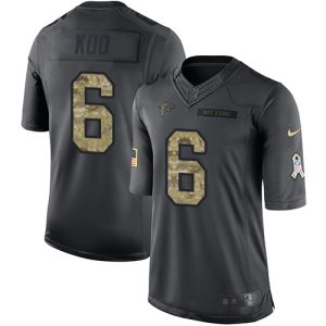Falcons #6 Younghoe Koo Black Stitched Youth NFL Limited 2024 Salute to Service Jersey