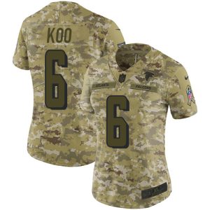 wholesale Falcons #6 Younghoe Koo Camo Stitched Women's NFL Limited 2024 Salute To Service Jersey