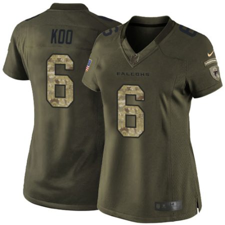 Falcons #6 Younghoe Koo Green Stitched Women's NFL Limited 2024 Salute to Service Jersey