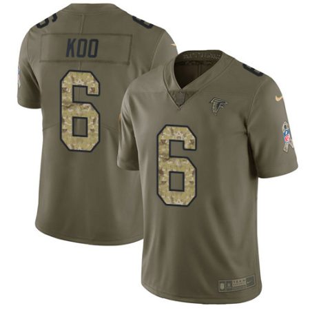 wholesale Falcons #6 Younghoe Koo Olive/Camo Stitched Youth NFL Limited 2024 Salute To Service Jersey