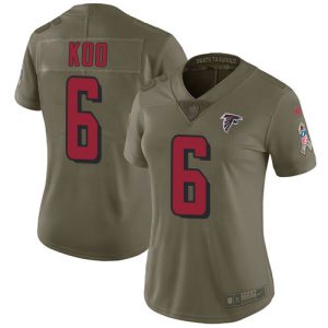 wholesale Falcons #6 Younghoe Koo Olive Stitched Women's NFL Limited 2024 Salute To Service Jersey