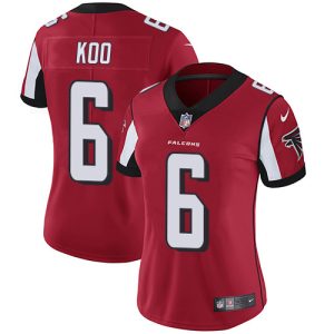 cheap Falcons #6 Younghoe Koo Red Team Color Stitched Women's NFL Vapor Untouchable Limited Jersey