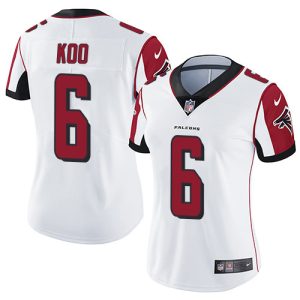 Falcons #6 Younghoe Koo White Stitched Women's NFL Vapor Untouchable Limited Jersey