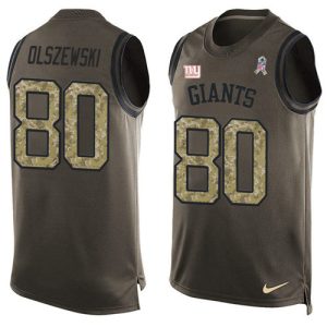 cheap Giants #80 Gunner Olszewski Green Men's Stitched NFL Limited Salute To Service Tank Top Jersey