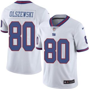wholesale Giants #80 Gunner Olszewski White Youth Stitched NFL Limited Rush Jersey