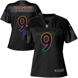 Giants #9 Matt Barkley Black Women's NFL Fashion Game Jersey