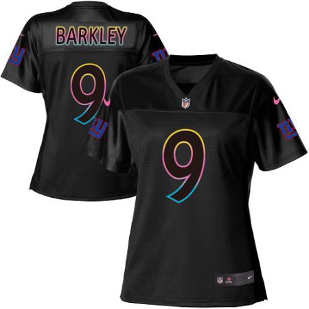 Giants #9 Matt Barkley Black Women's NFL Fashion Game Jersey