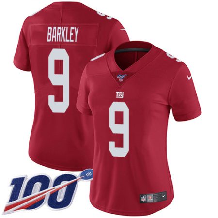giants #9 matt barkley red alternate women's stitched nfl 100th season vapor untouchable limited wholesale jersey