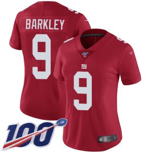 giants #9 matt barkley red women's stitched nfl limited inverted legend 100th season wholesale jersey
