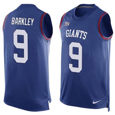 wholesale Giants #9 Matt Barkley Royal Blue Team Color Men's Stitched NFL Limited Tank Top Jersey