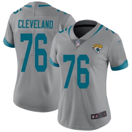 Jaguars #76 Ezra Cleveland Silver Women's Stitched NFL Limited Inverted Legend Jersey
