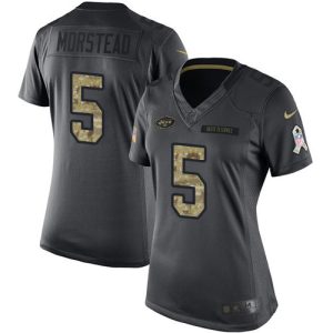 cheap Jets #5 Thomas Morstead Black Women's Stitched NFL Limited 2024 Salute to Service Jersey