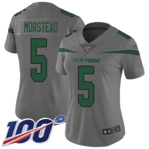 wholesale Jets #5 Thomas Morstead Gray Women's Stitched NFL Limited Inverted Legend 100th Season Jersey