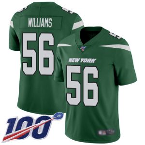 wholesale Jets #56 Quincy Williams Green Team Color Youth Stitched NFL 100th Season Vapor Untouchable Limited Jersey