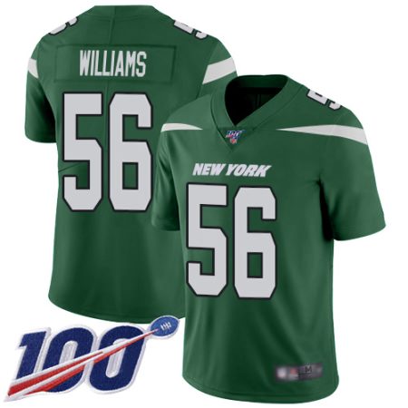 wholesale Jets #56 Quincy Williams Green Team Color Youth Stitched NFL 100th Season Vapor Untouchable Limited Jersey