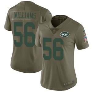 wholesale Jets #56 Quincy Williams Olive Women's Stitched NFL Limited 2024 Salute To Service Jersey