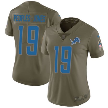 lions #19 donovan peoples-jones olive women's stitched nfl limited 2024 salute to service wholesale jersey