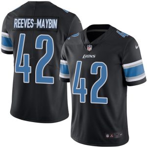 wholesale Lions #42 Jalen Reeves-Maybin Black Youth Stitched NFL Limited Rush Jersey