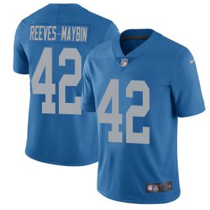 Lions #42 Jalen Reeves-Maybin Blue Throwback Youth Stitched NFL Vapor Untouchable Limited Jersey