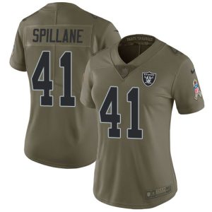 Raiders #41 Robert Spillane Olive Women's Stitched NFL Limited 2024 Salute To Service Jersey
