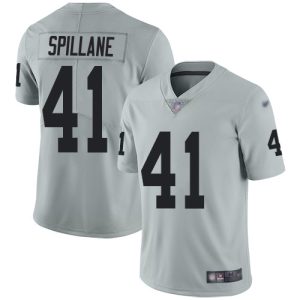 Raiders #41 Robert Spillane Silver Youth Stitched NFL Limited Inverted Legend Jersey