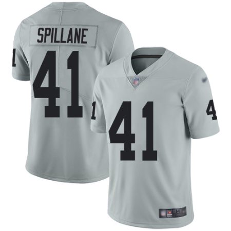 Raiders #41 Robert Spillane Silver Youth Stitched NFL Limited Inverted Legend Jersey