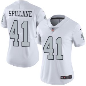 cheap Raiders #41 Robert Spillane White Women's Stitched NFL Limited Rush Jersey