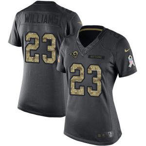 rams #23 kyren williams black women's stitched nfl limited 2024 salute to service cheap jersey