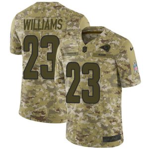 Rams #23 Kyren Williams Camo Youth Stitched NFL Limited 2024 Salute To Service Jersey