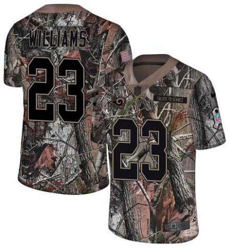 Rams #23 Kyren Williams Camo Youth Stitched NFL Limited Rush Realtree Jersey