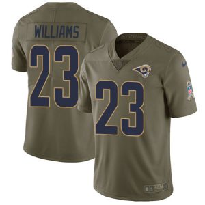 wholesale Rams #23 Kyren Williams Olive Youth Stitched NFL Limited 2024 Salute To Service Jersey
