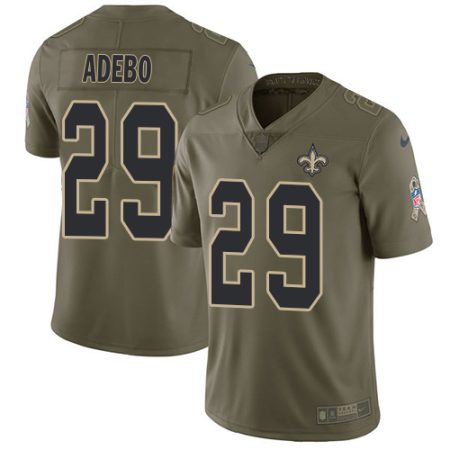 Saints #29 Paulson Adebo Olive Youth Stitched NFL Limited 2024 Salute To Service Jersey