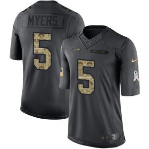 Seahawks #5 Jason Myers Black Youth Stitched NFL Limited 2024 Salute to Service Jersey