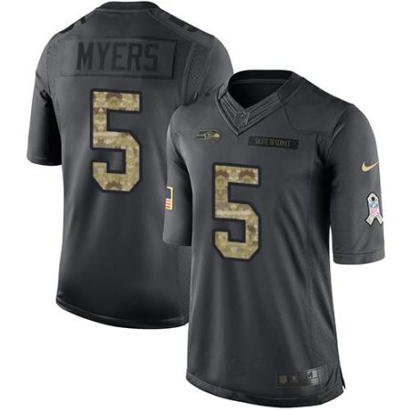 Seahawks #5 Jason Myers Black Youth Stitched NFL Limited 2024 Salute to Service Jersey